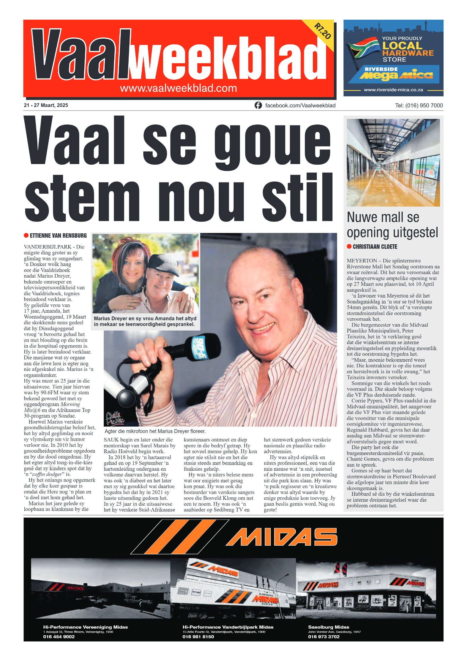 Vaalweekblad  21 – 27 Maart, 2025 page 1