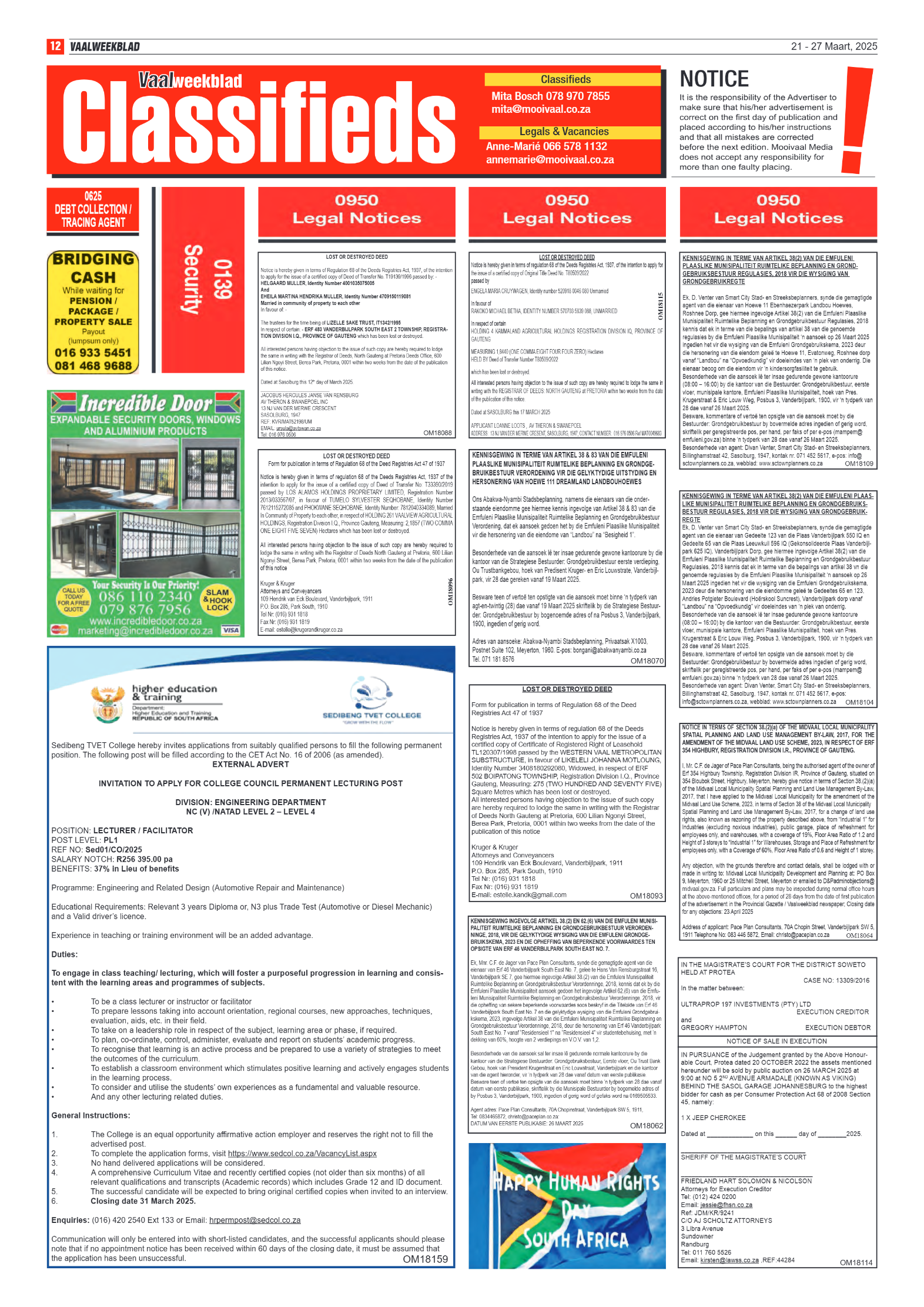 Vaalweekblad  21 – 27 Maart, 2025 page 12