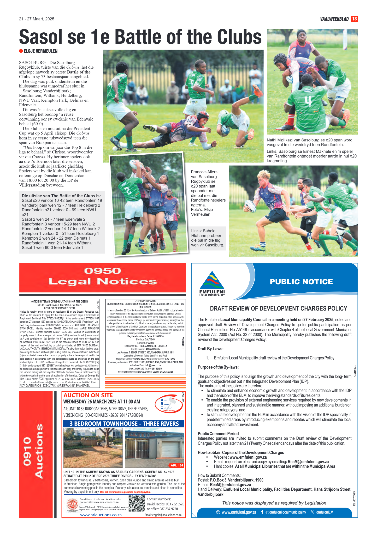 Vaalweekblad  21 – 27 Maart, 2025 page 13