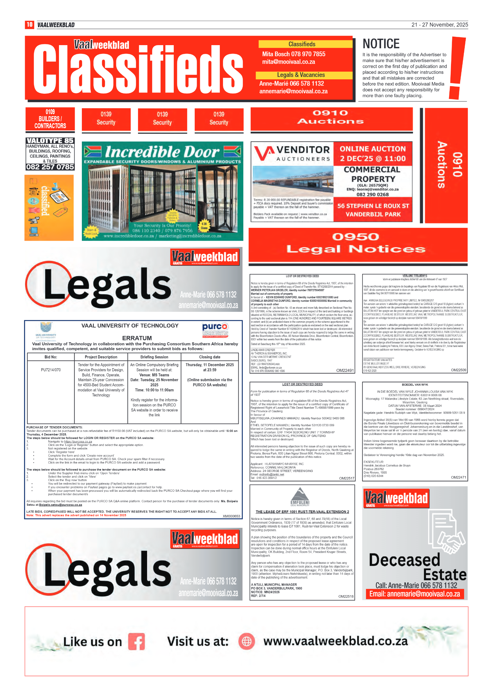 Vaalweekblad 21 – 27 November, 2025 page 10