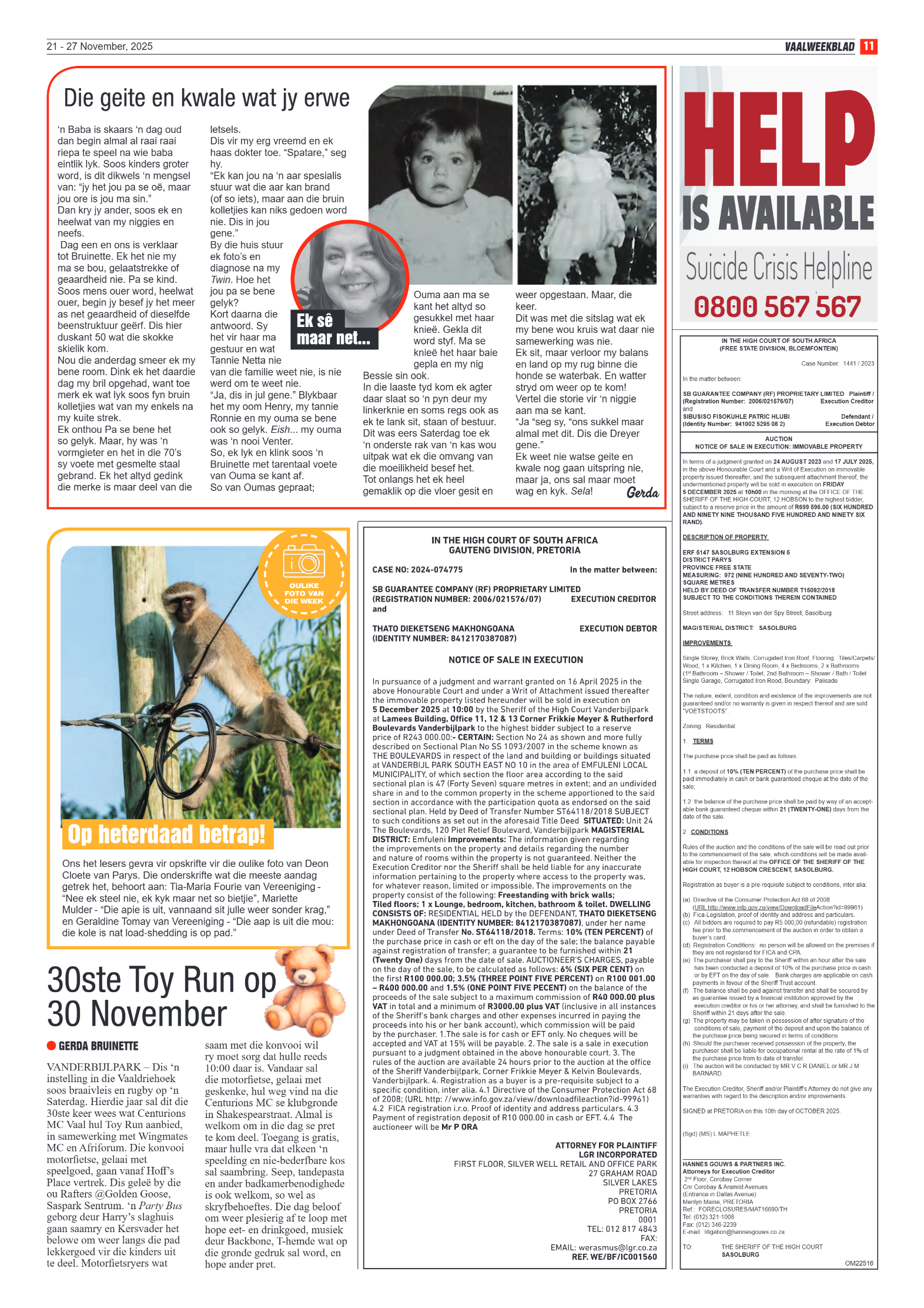 Vaalweekblad 21 – 27 November, 2025 page 11