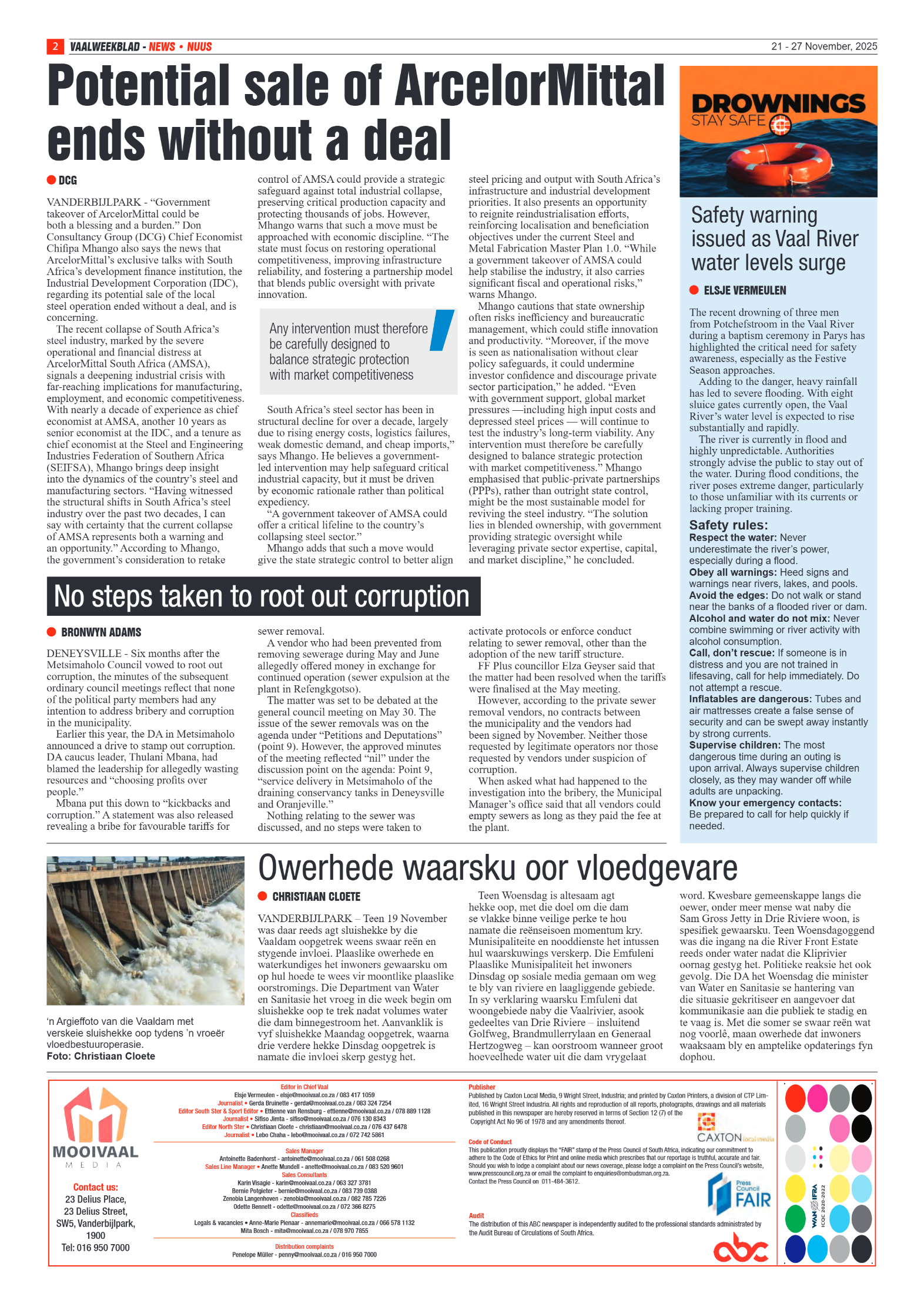 Vaalweekblad 21 – 27 November, 2025 page 2