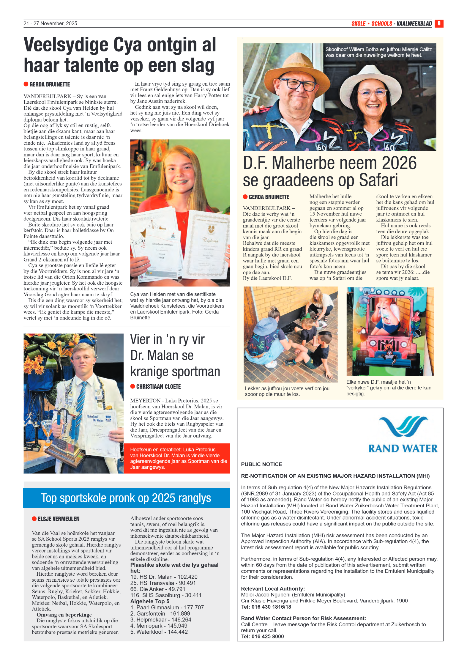 Vaalweekblad 21 – 27 November, 2025 page 9