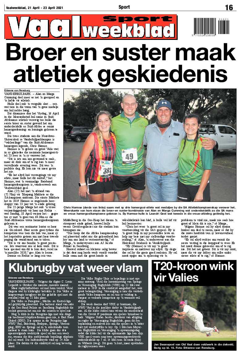 Vaalweekblad, 21 April – 23 April 2021 page 16