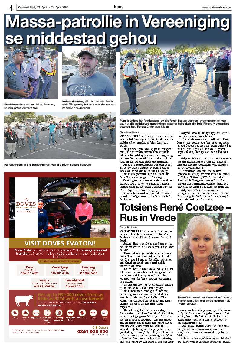 Vaalweekblad, 21 April – 23 April 2021 page 4
