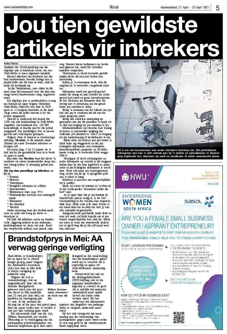 Vaalweekblad, 21 April – 23 April 2021 page 5