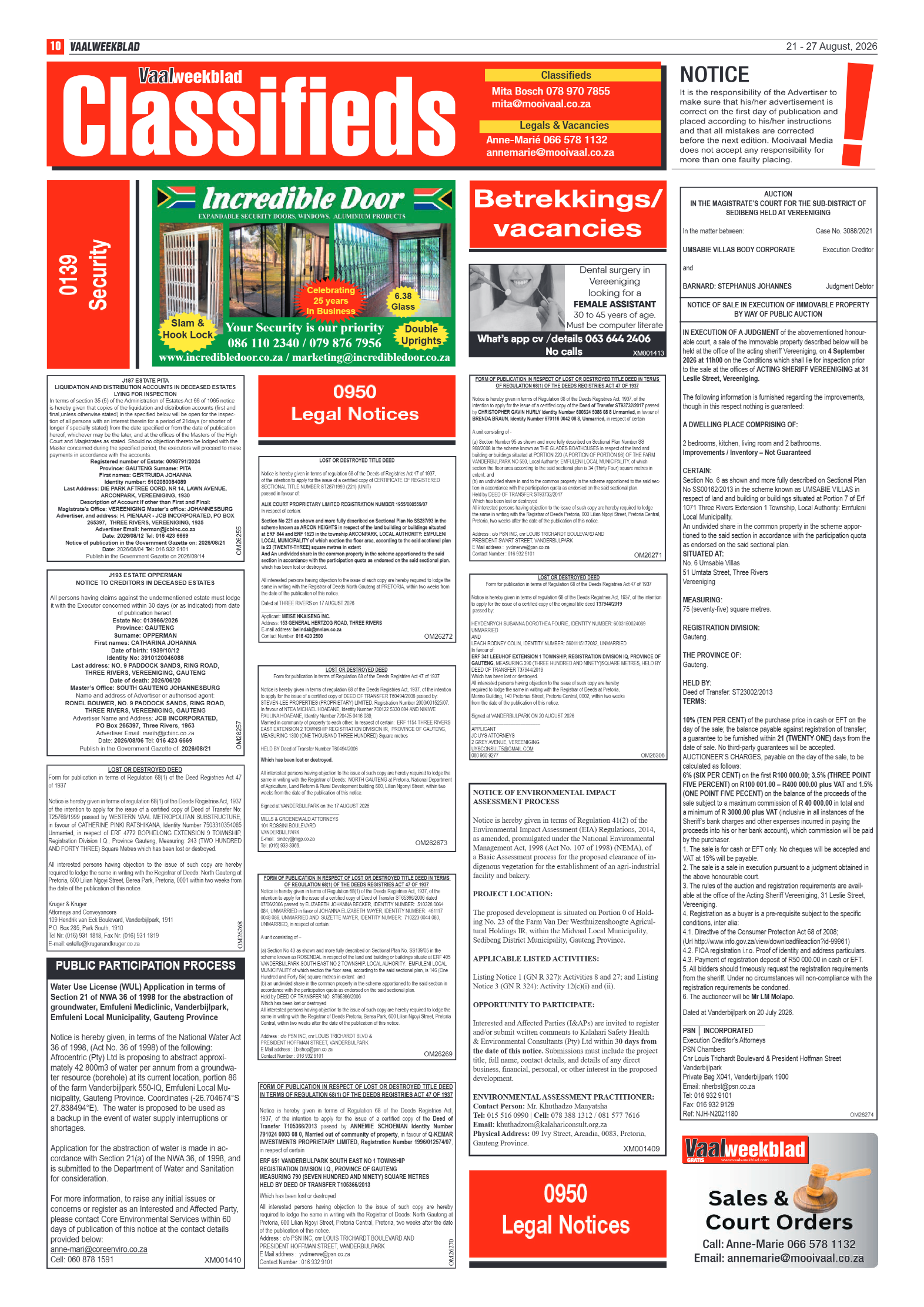 Vaalweekblad – 21 Augustus 2026 page 10