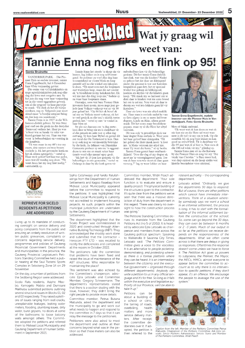 Vaalweekblad, 21 Desember- 23 Desember 2022 page 5