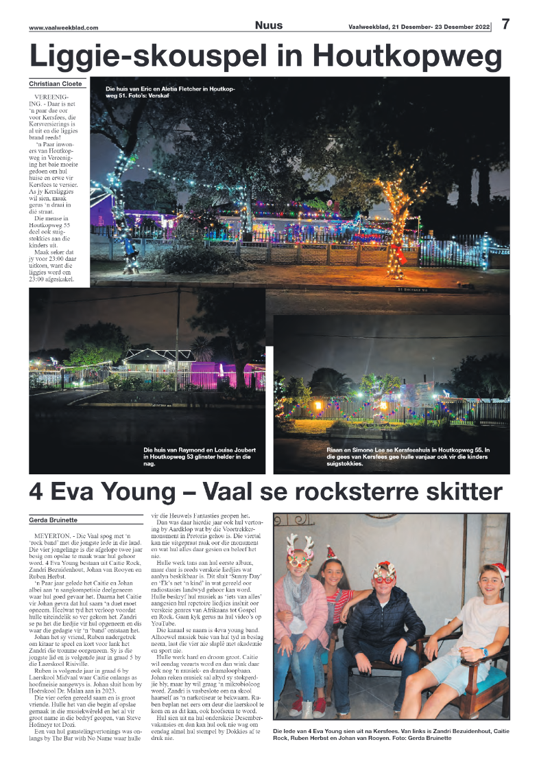 Vaalweekblad, 21 Desember- 23 Desember 2022 page 7