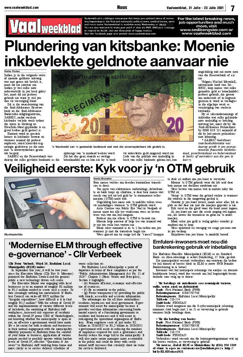 Vaalweekblad, 21 Julie – 23 Julie 2021 page 7