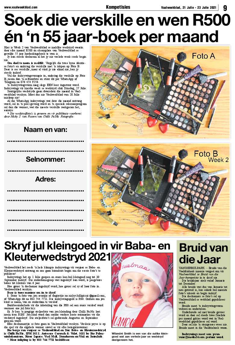 Vaalweekblad, 21 Julie – 23 Julie 2021 page 9