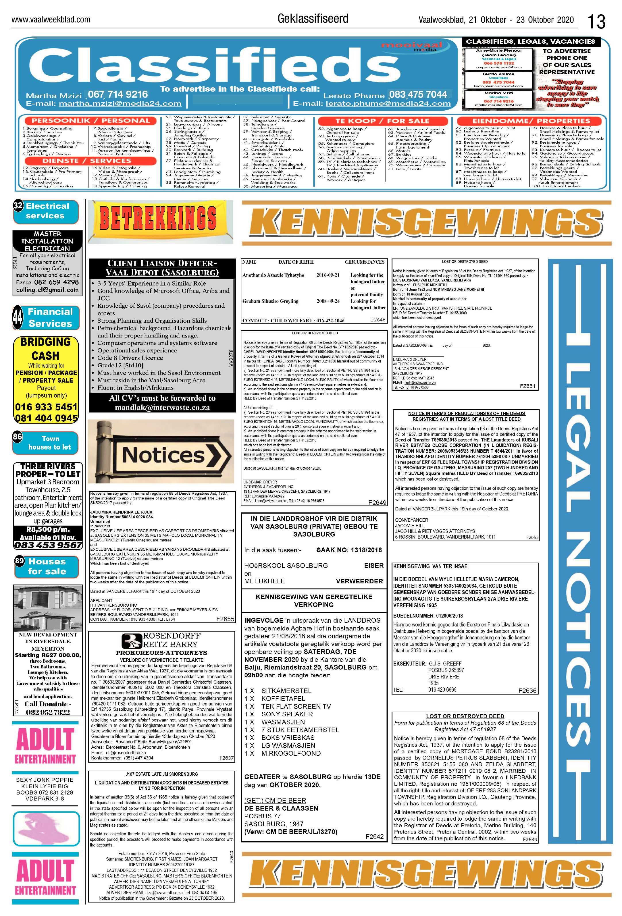 Vaalweekblad 21 Oktober – 23 Oktober 2020 page 13