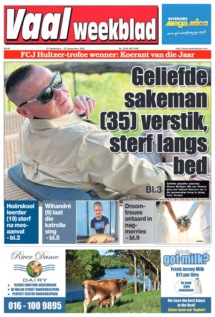Vaalweekblad, 21 September – 23 September 2022 page 1