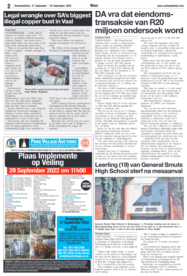 Vaalweekblad, 21 September – 23 September 2022 page 2