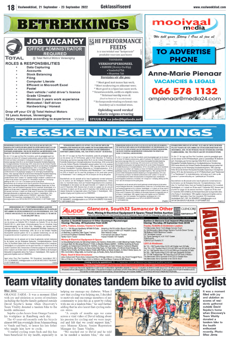 Vaalweekblad, 21 September – 23 September 2022 page 20