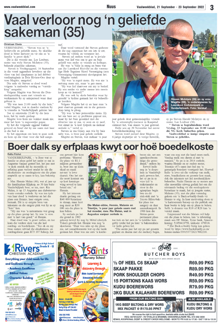 Vaalweekblad, 21 September – 23 September 2022 page 3