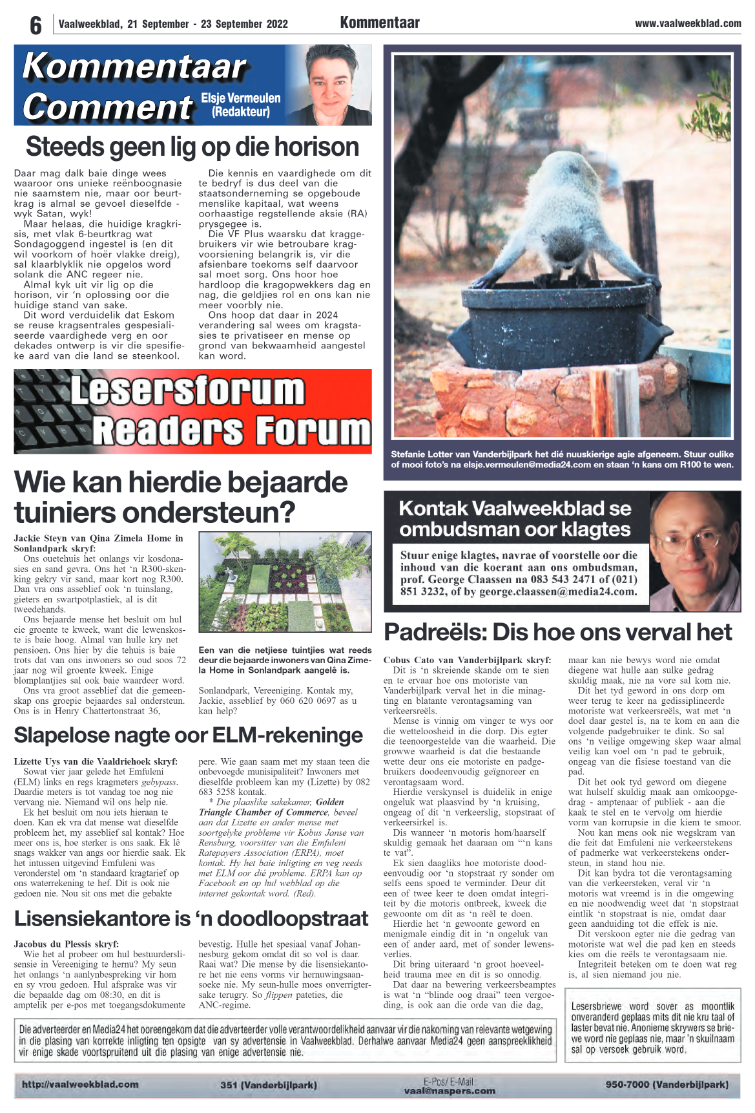 Vaalweekblad, 21 September – 23 September 2022 page 6
