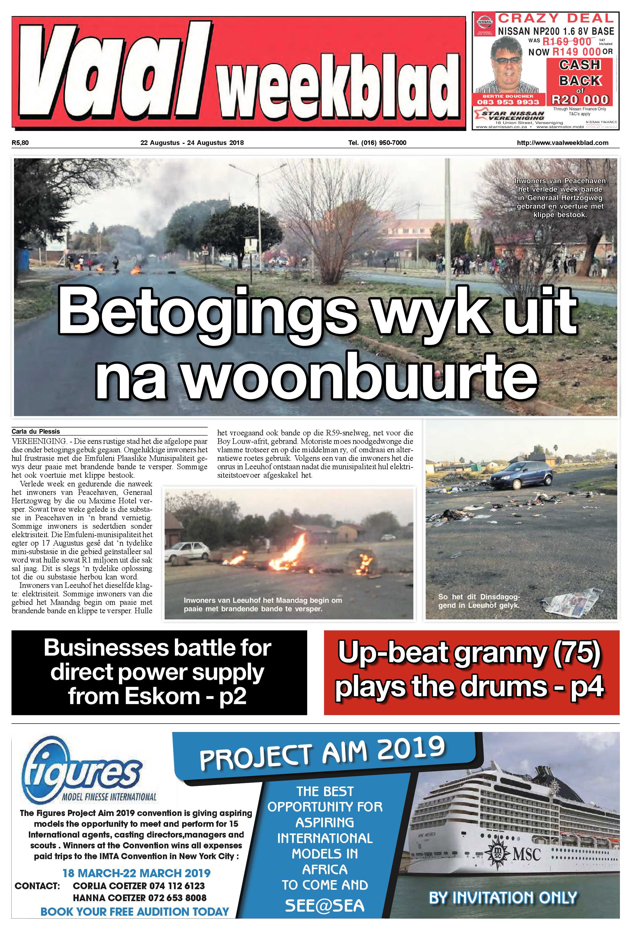 Vaalweekblad 22 – 24 Augustus 2018 page 1