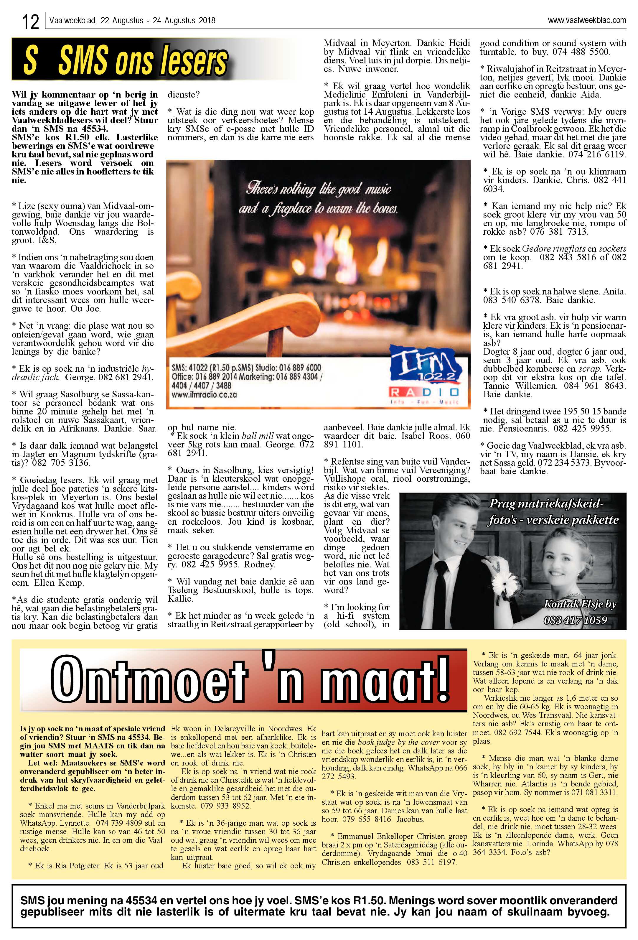 Vaalweekblad 22 – 24 Augustus 2018 page 12