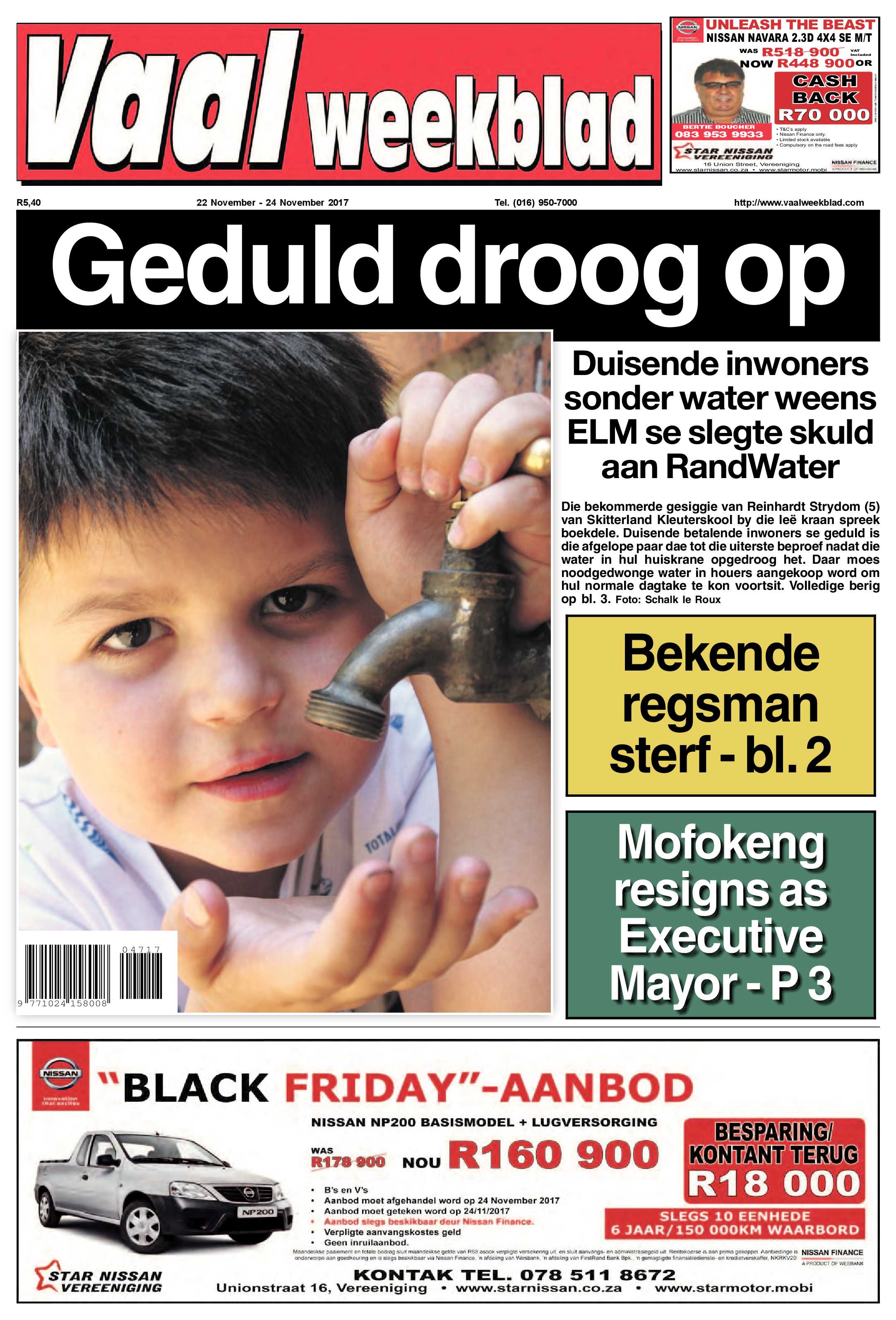 Vaalweekblad 22 – 24 November 2017 page 1