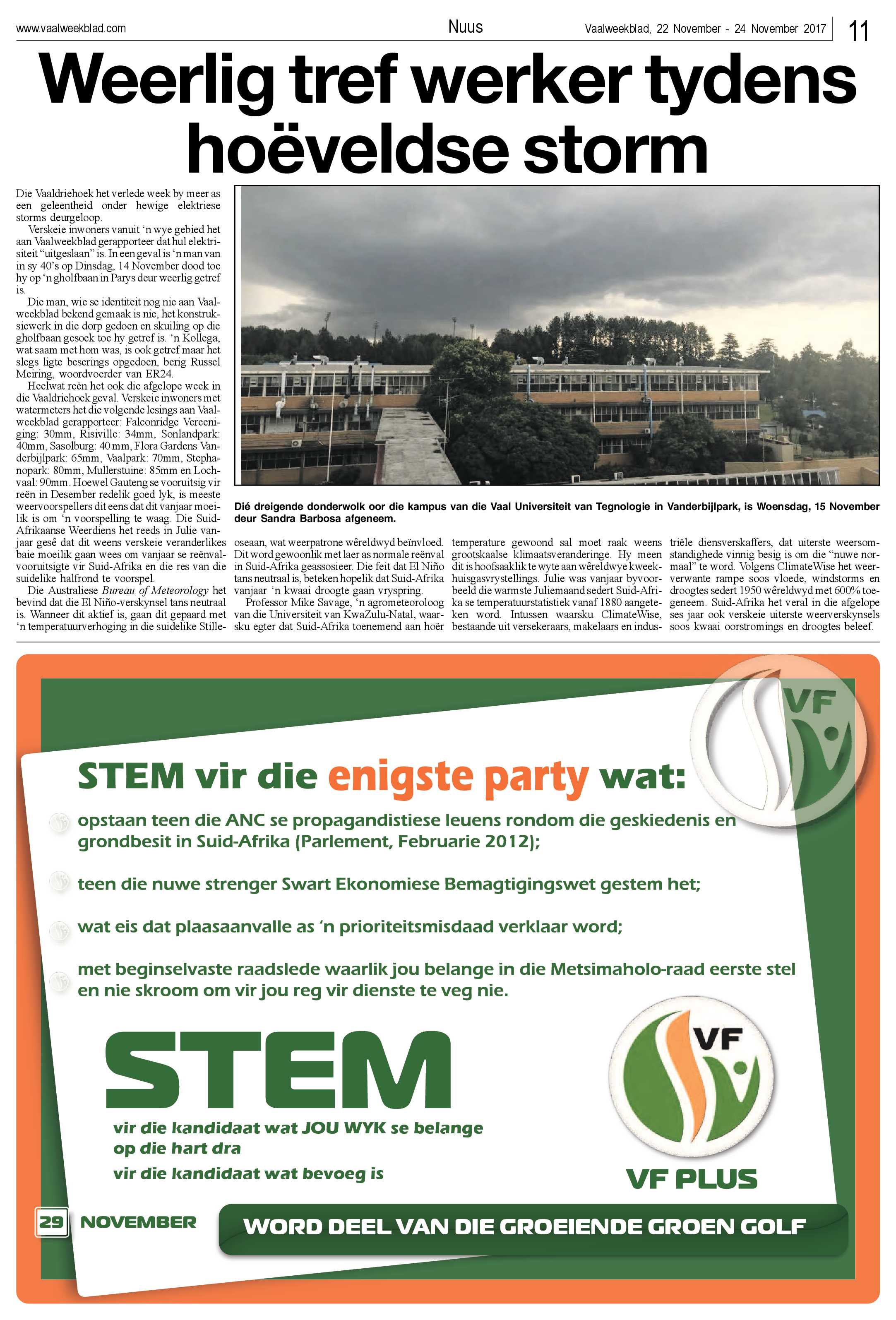 Vaalweekblad 22 – 24 November 2017 page 11