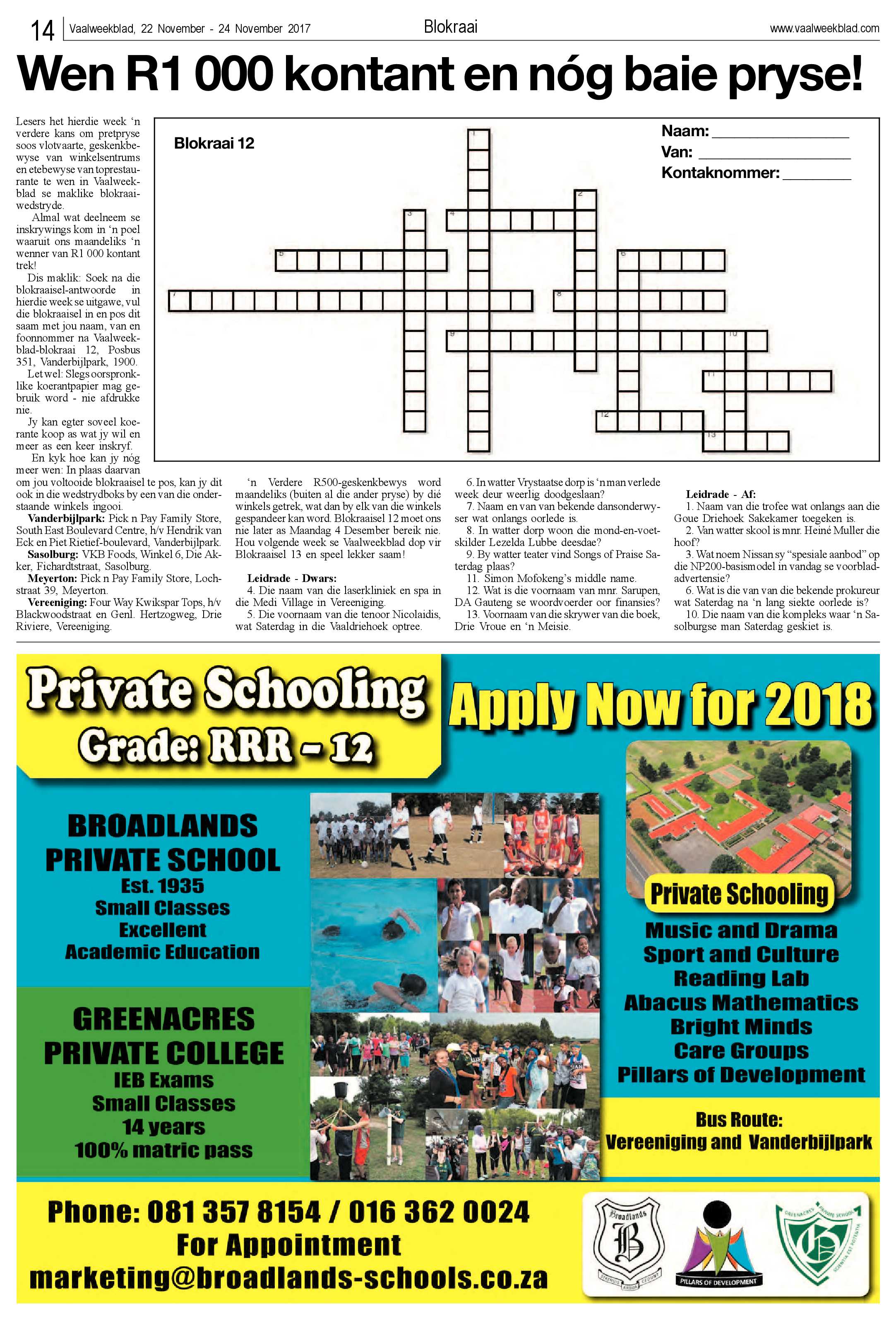 Vaalweekblad 22 – 24 November 2017 page 14