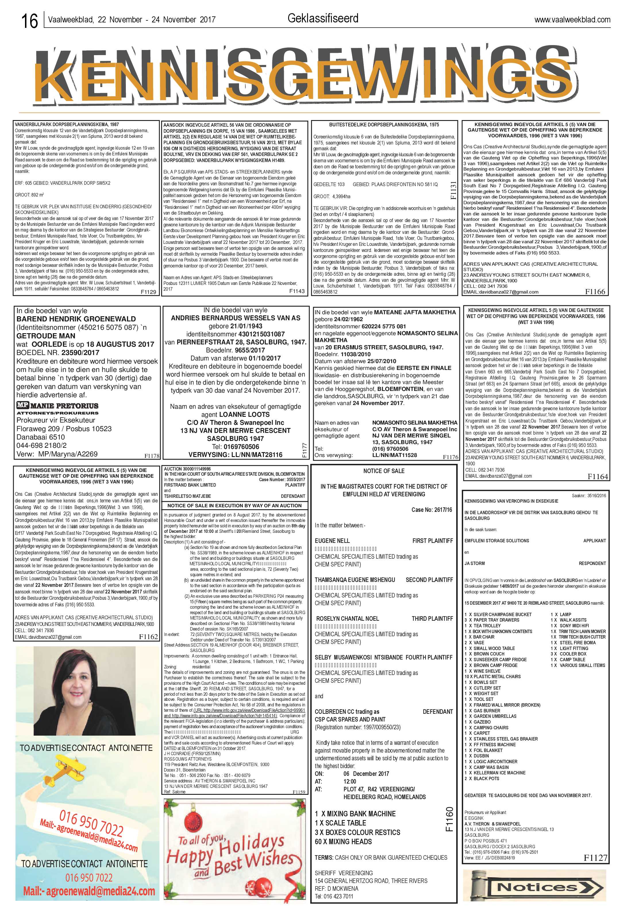 Vaalweekblad 22 – 24 November 2017 page 16