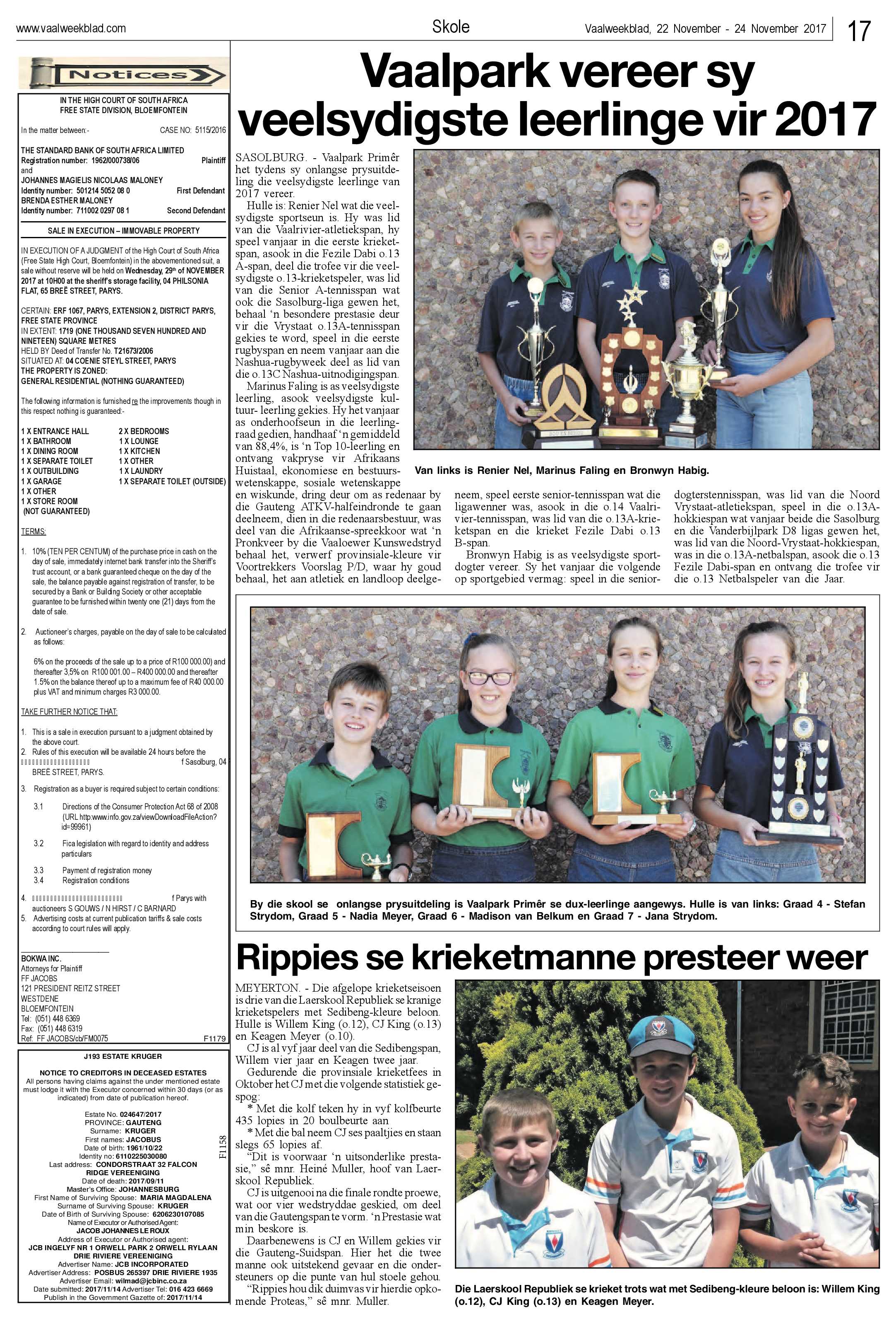 Vaalweekblad 22 – 24 November 2017 page 17