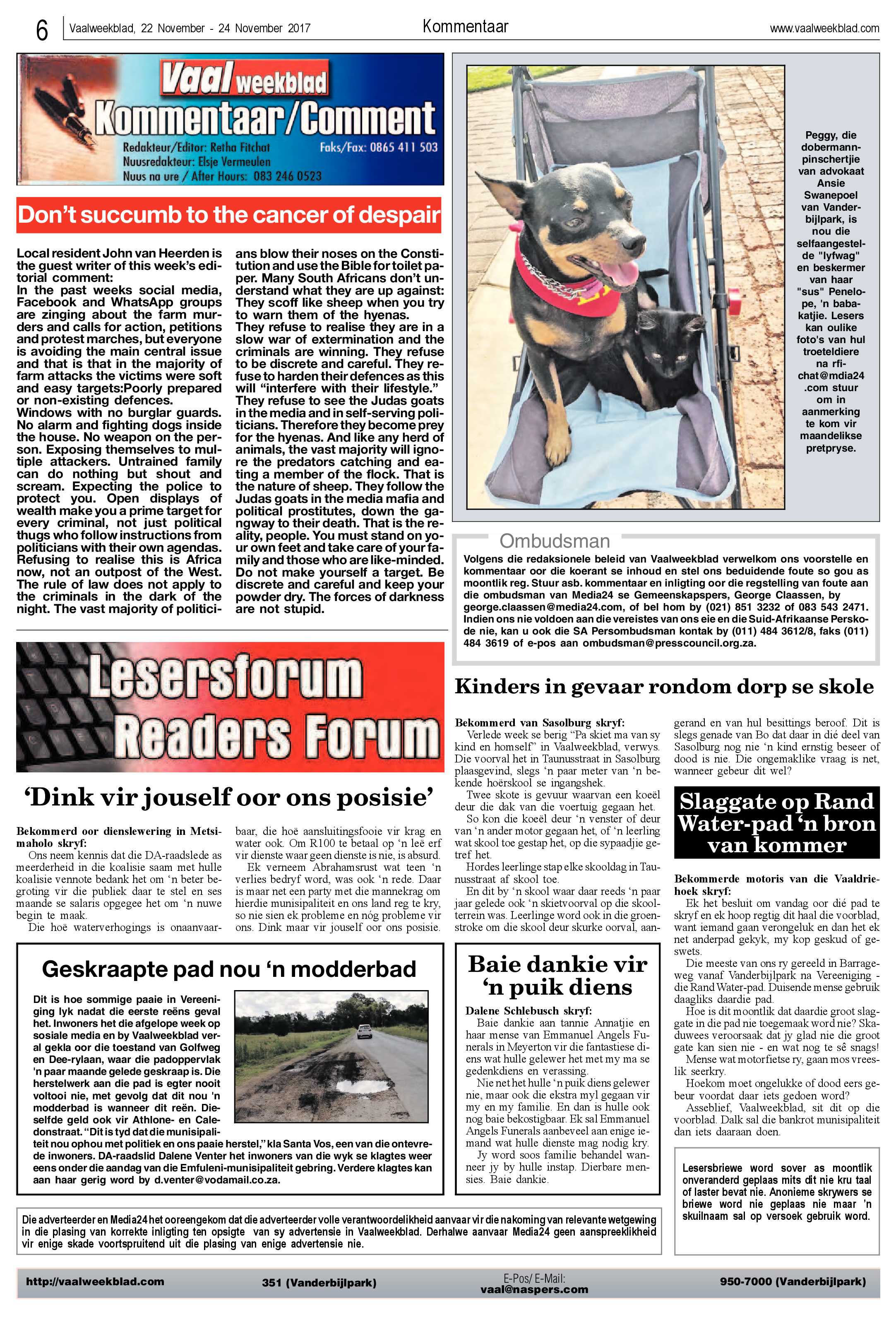 Vaalweekblad 22 – 24 November 2017 page 6