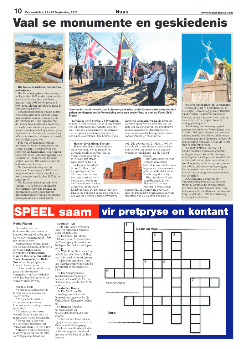 Vaalweekblad, 22 – 28 September, 2023 page 10