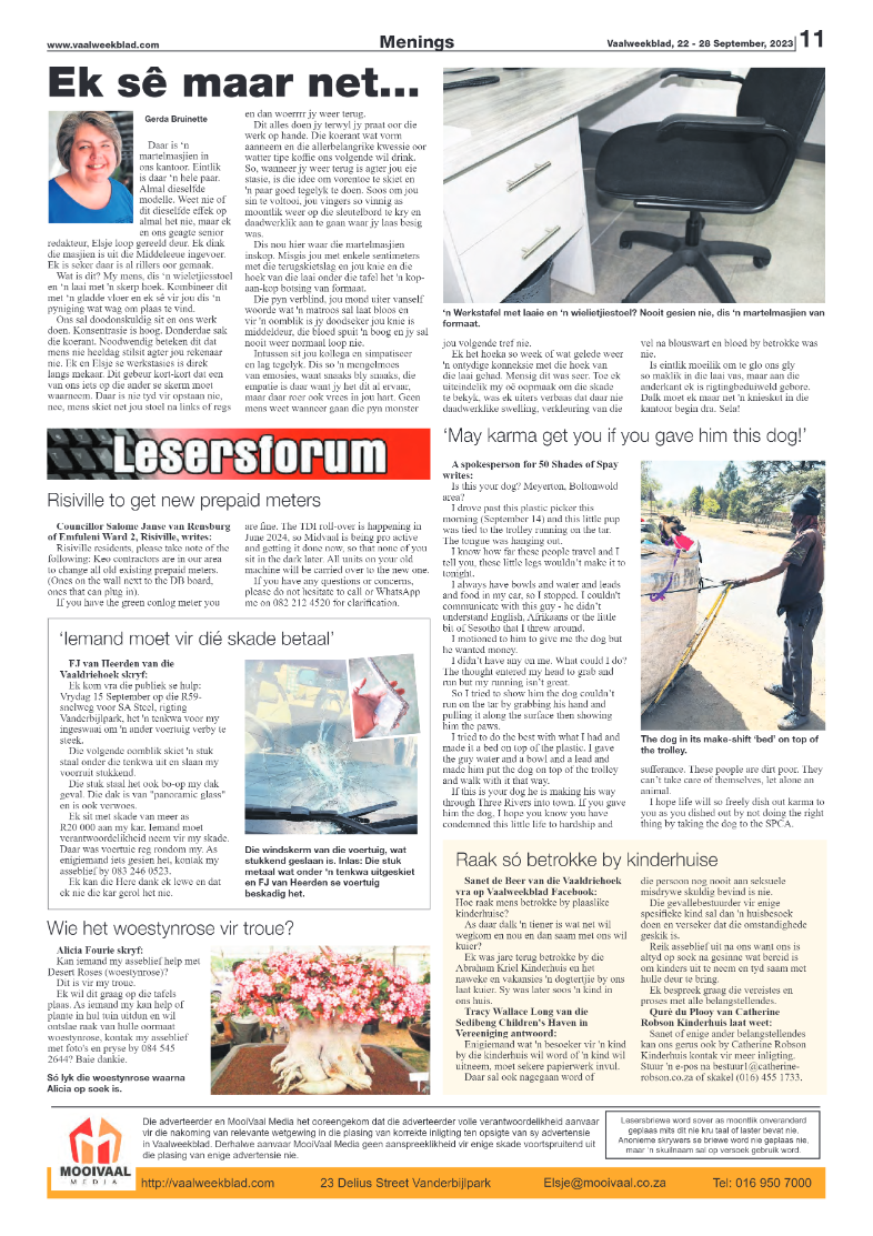 Vaalweekblad, 22 – 28 September, 2023 page 11
