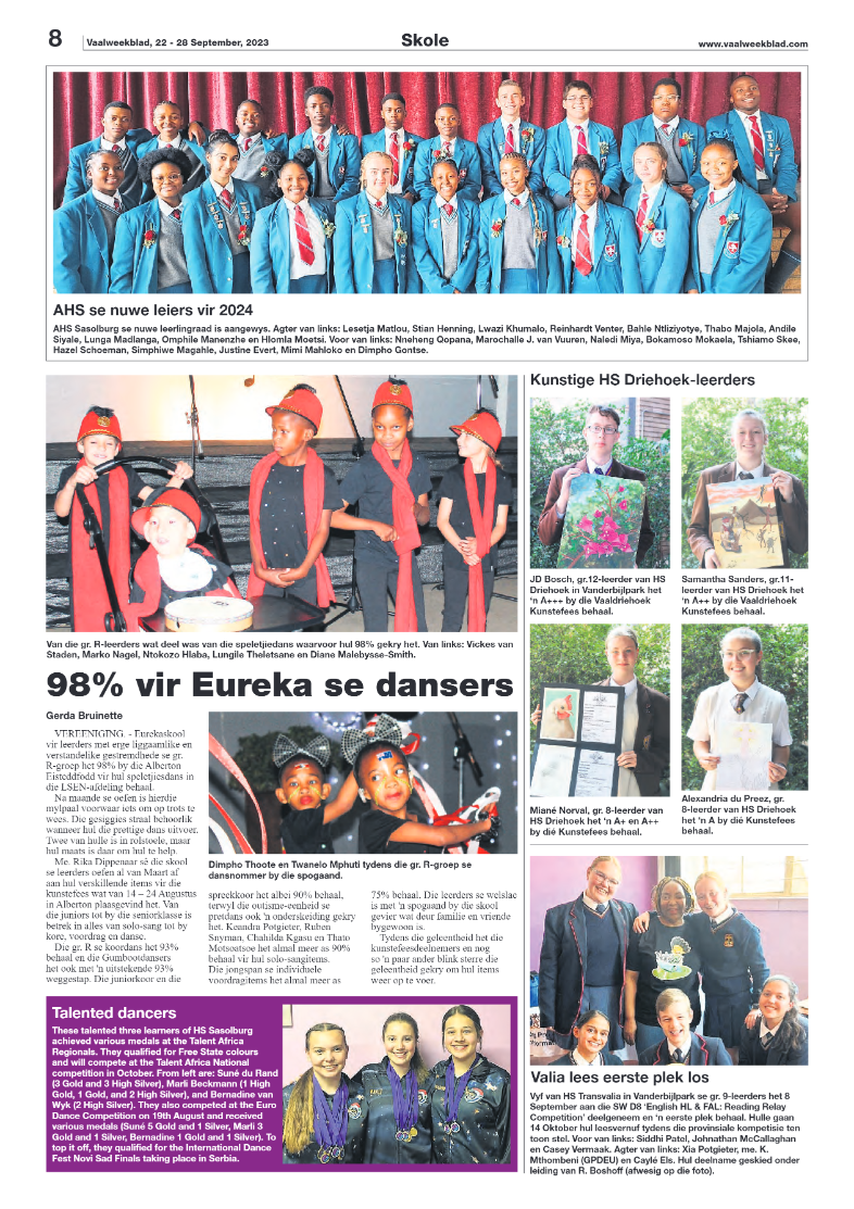 Vaalweekblad, 22 – 28 September, 2023 page 8