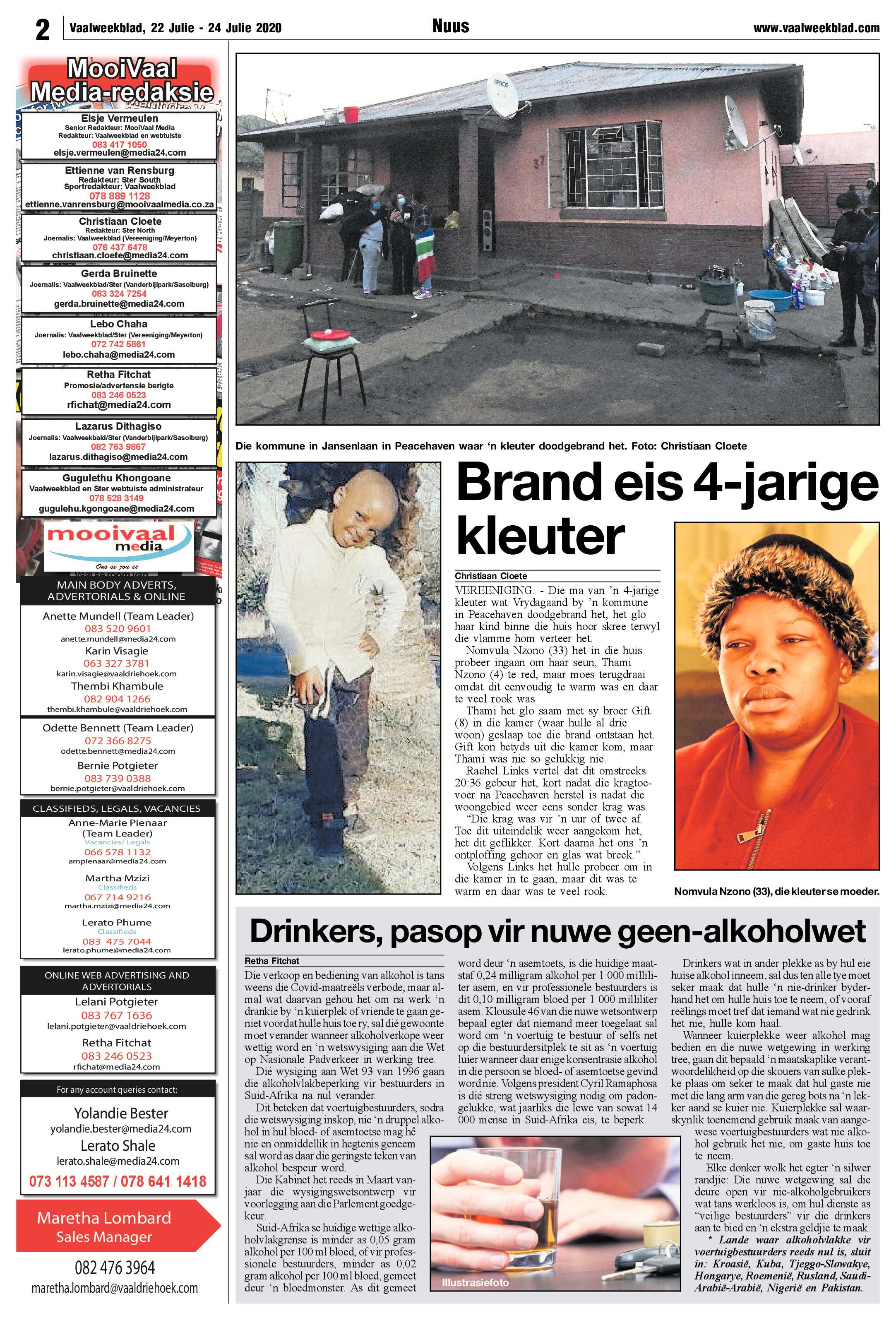 Vaalweekblad 22 Julie – 24 Julie 2020 page 2