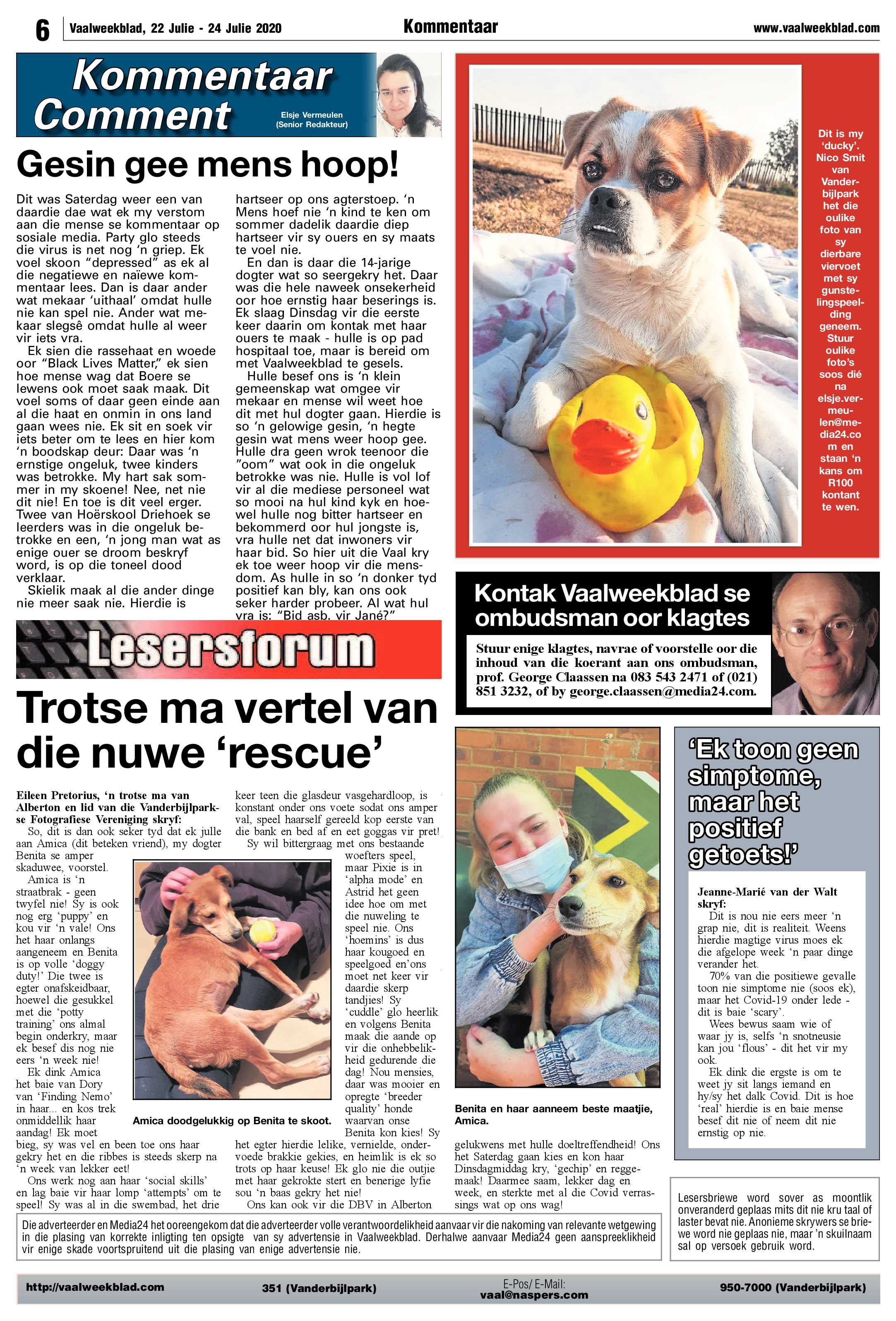 Vaalweekblad 22 Julie – 24 Julie 2020 page 6