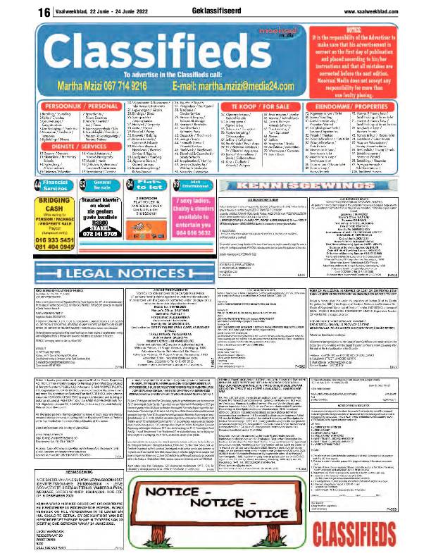 Vaalweekblad, 22 Junie – 24 Junie 2022 page 19
