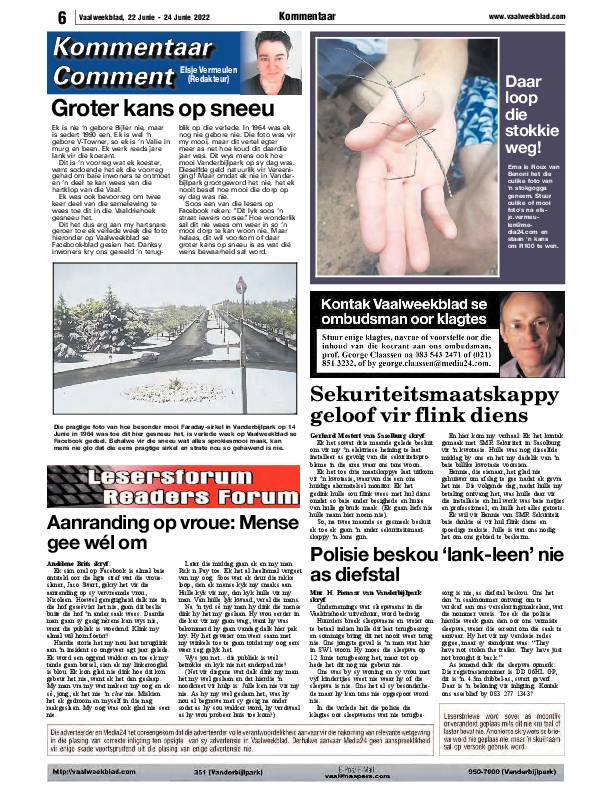 Vaalweekblad, 22 Junie – 24 Junie 2022 page 6