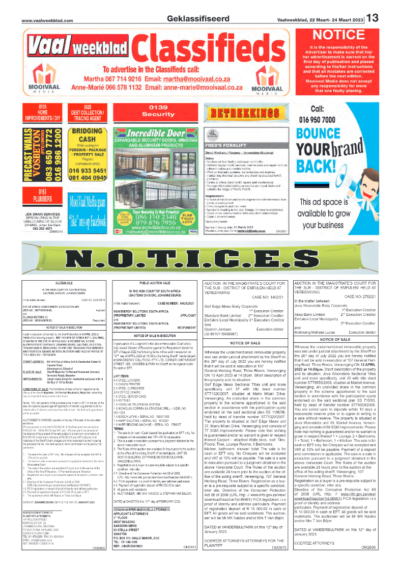 Vaalweekblad, 22 Maart- 24 Maart 2023 page 13