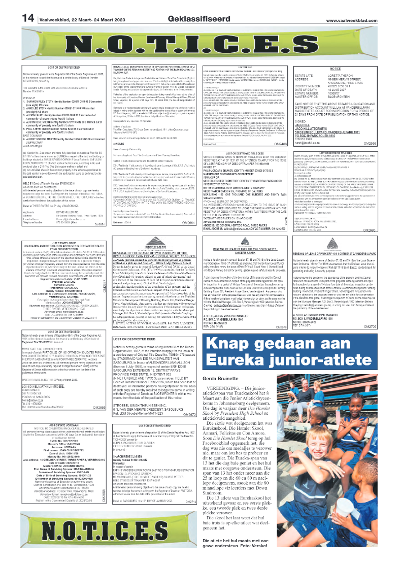 Vaalweekblad, 22 Maart- 24 Maart 2023 page 14