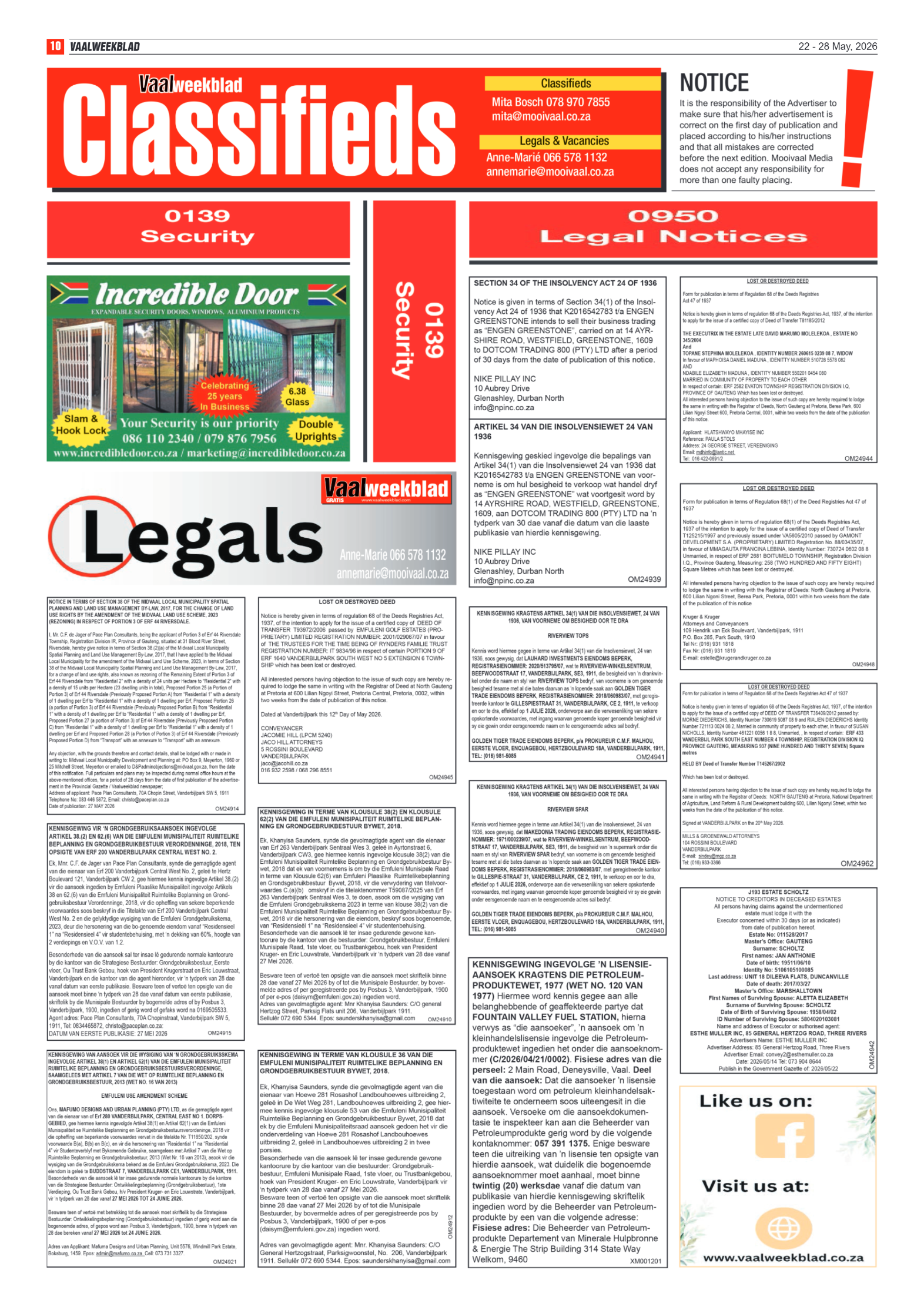 Vaalweekblad – 22 Mei 2026 page 10