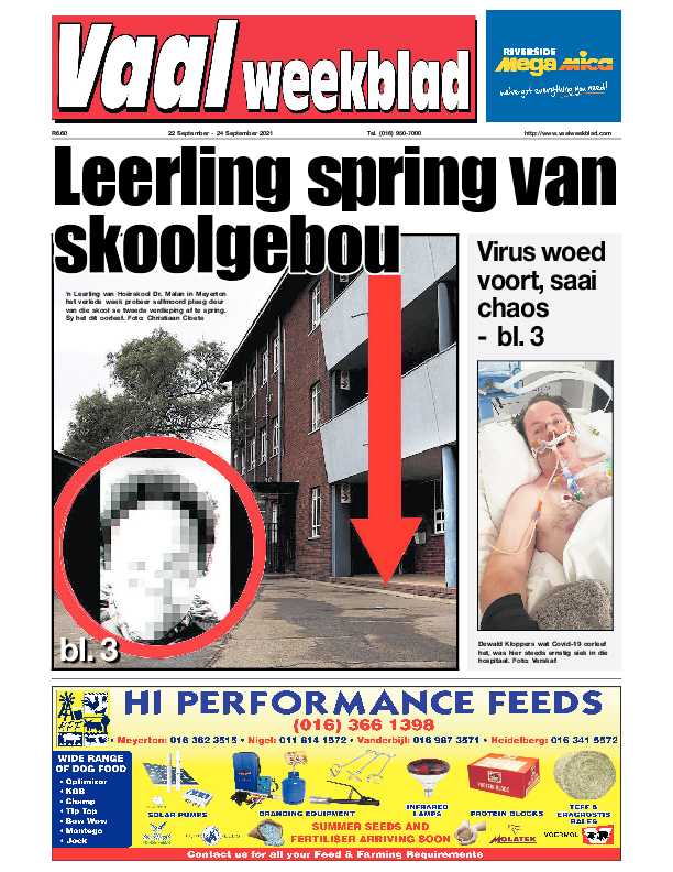 Vaalweekblad 22 September – 24 September 2021 page 1