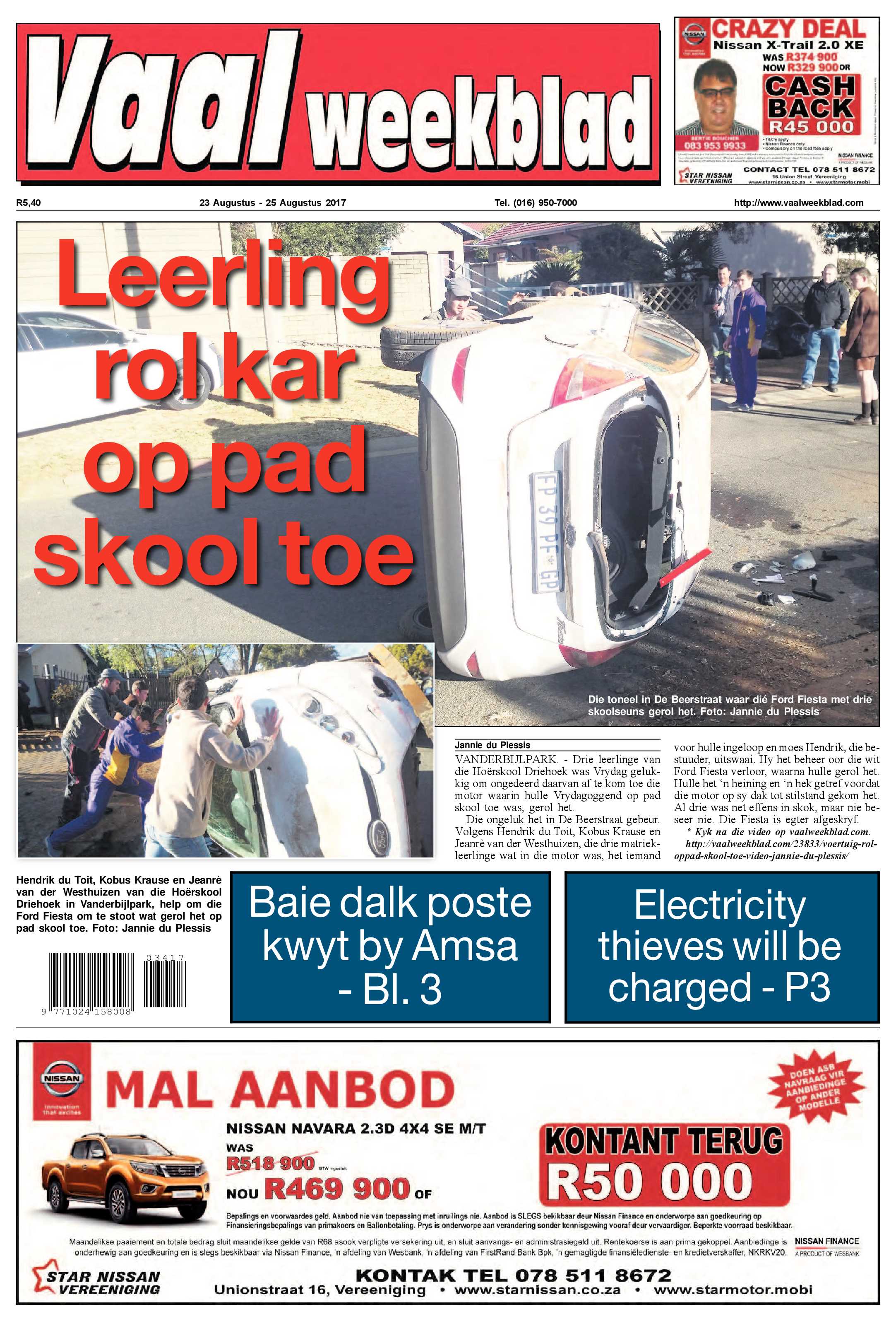 Vaalweekblad 23 – 25 Augustus 2017 page 1