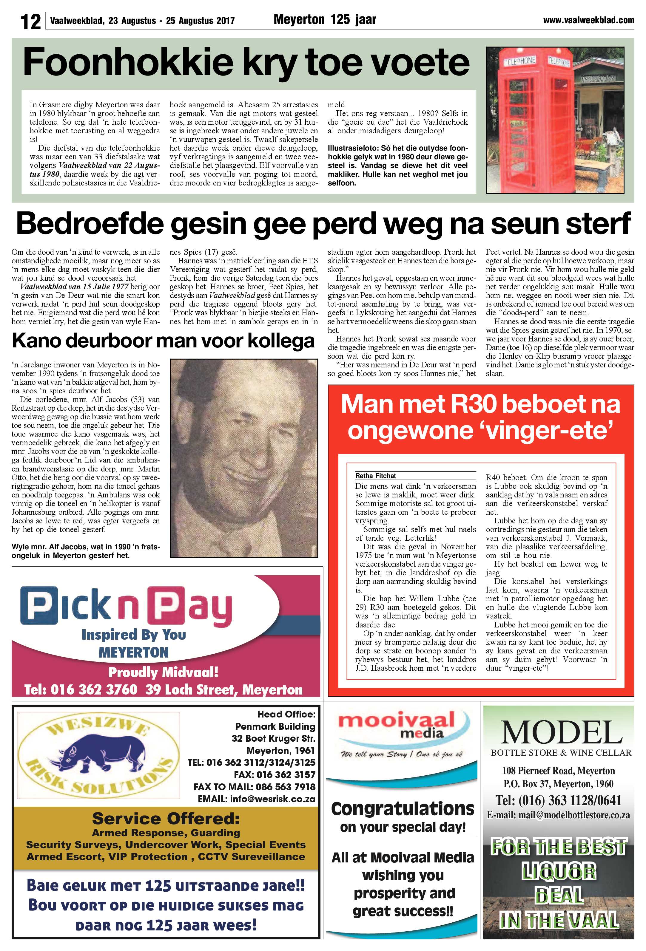 Vaalweekblad 23 – 25 Augustus 2017 page 12