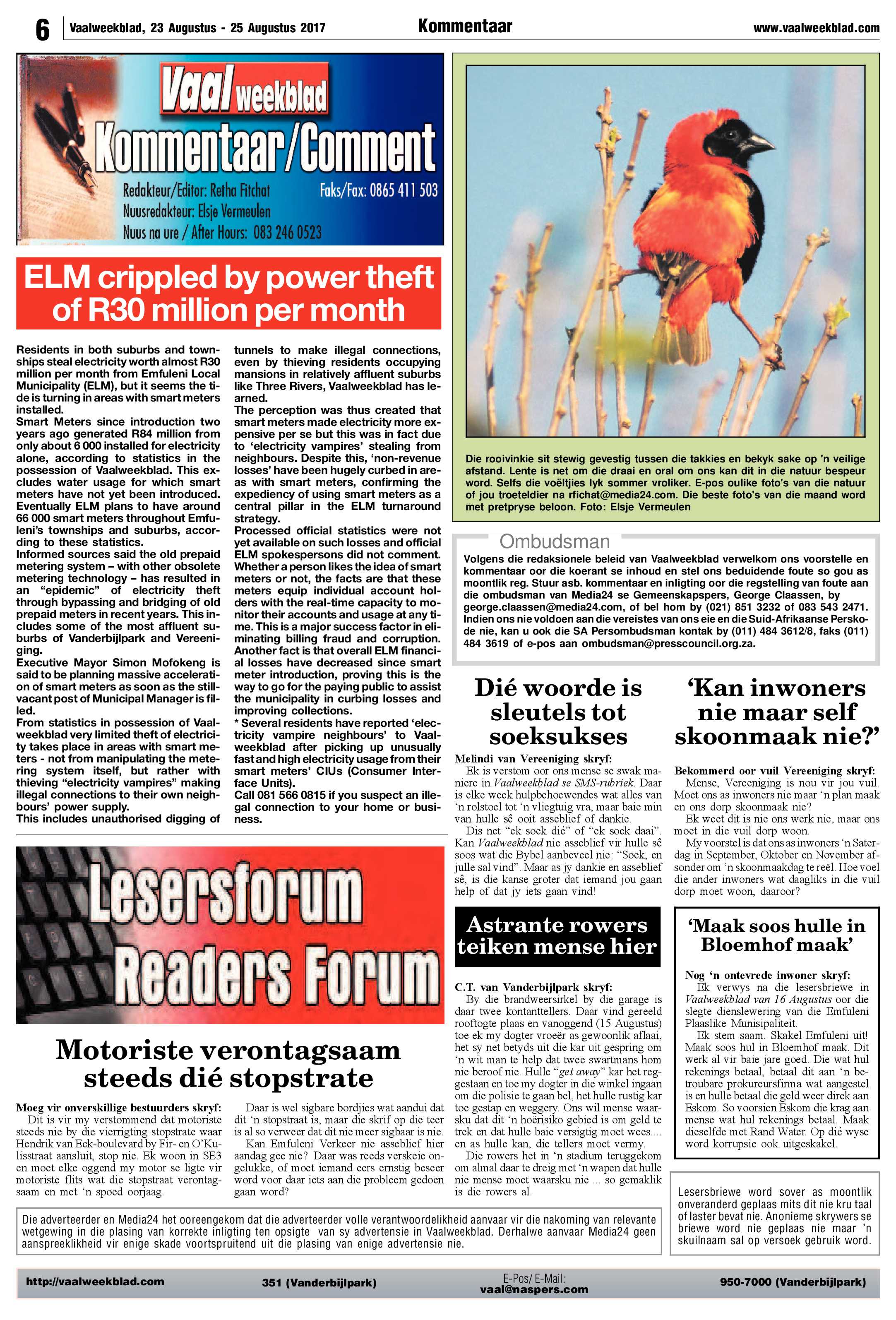 Vaalweekblad 23 – 25 Augustus 2017 page 6