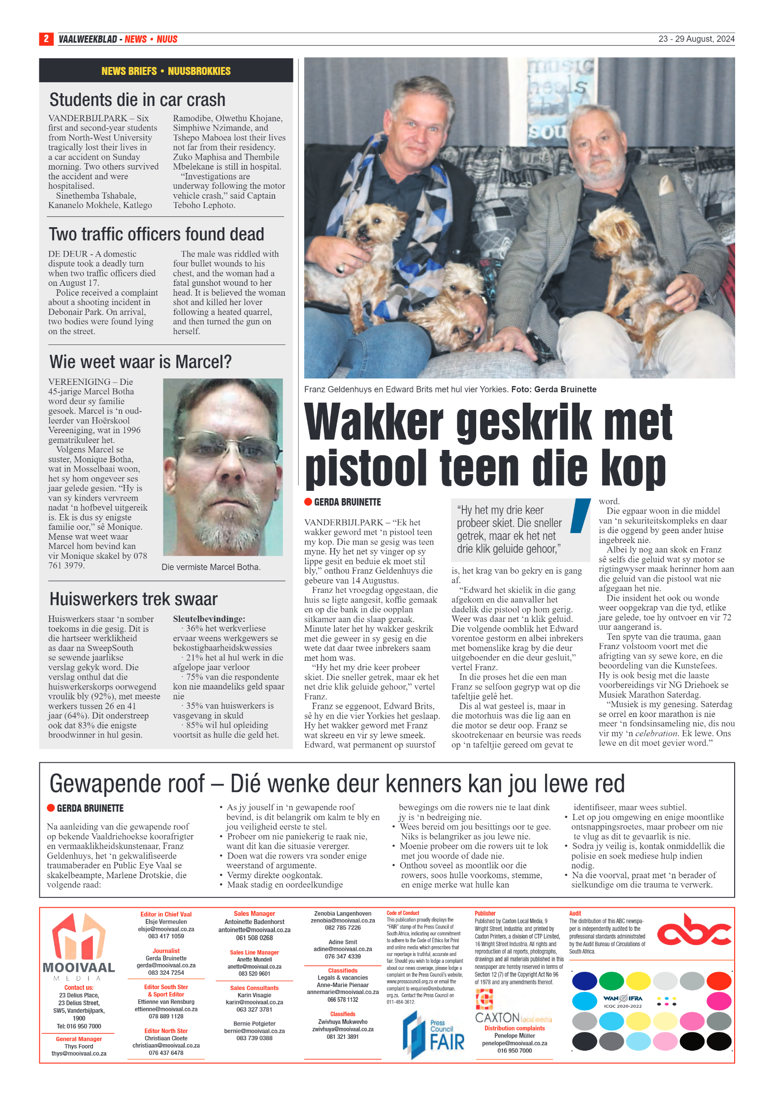 Vaalweekblad 23 – 29 August, 2024 page 2
