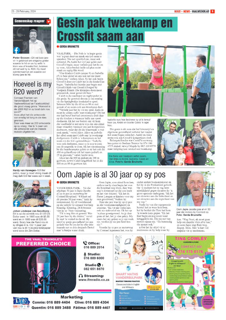 Vaalweekblad – 23 – 29 February, 2024 page 5