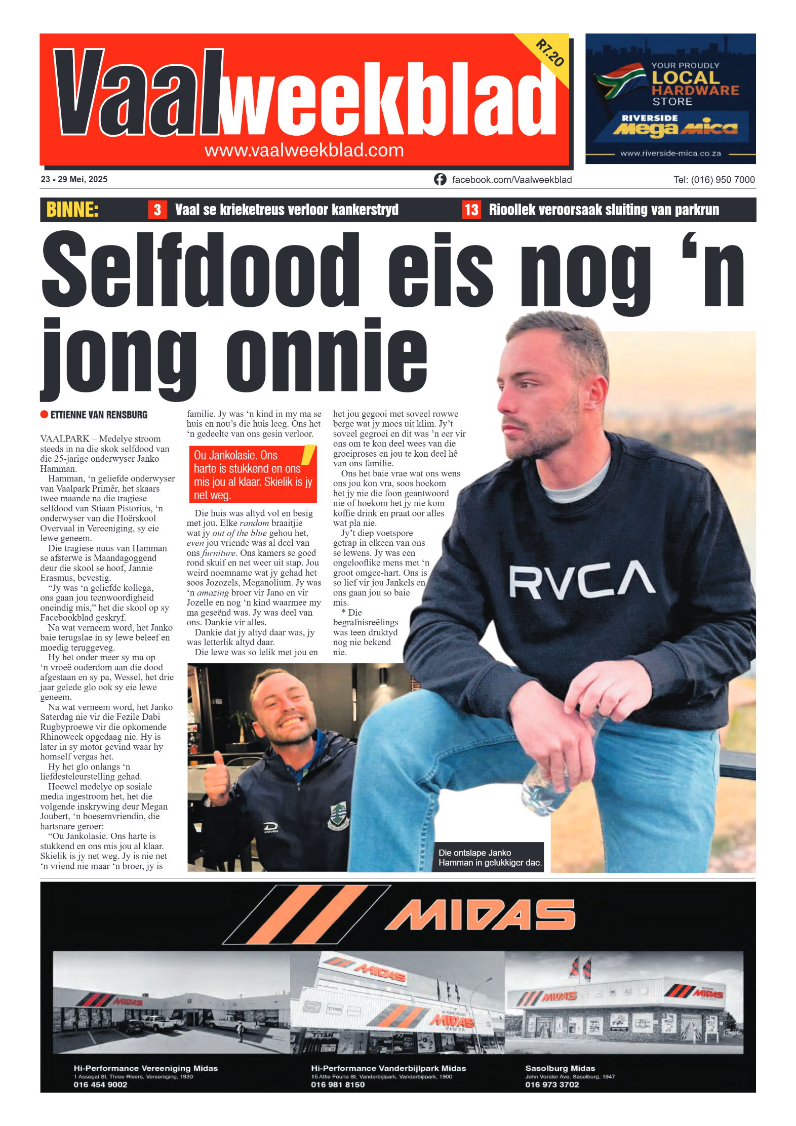 Vaalweekblad 23 – 29 Mei, 2025 page 1