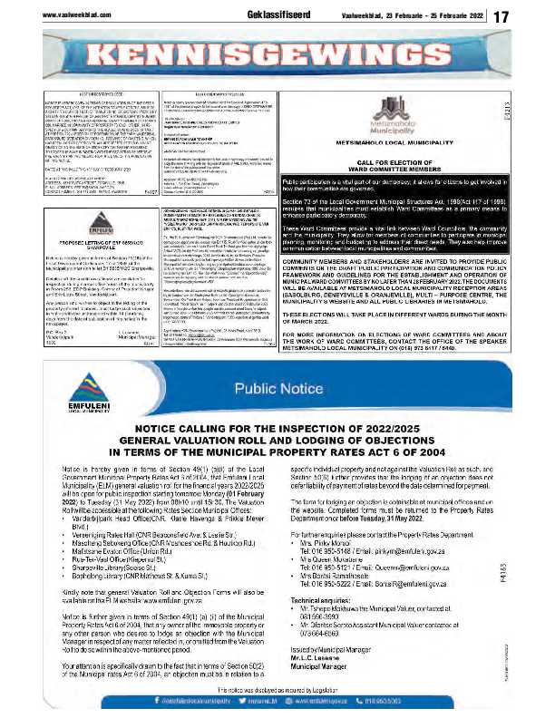 Vaalweekblad 23 Februarie – 25 Februarie 2022 page 19