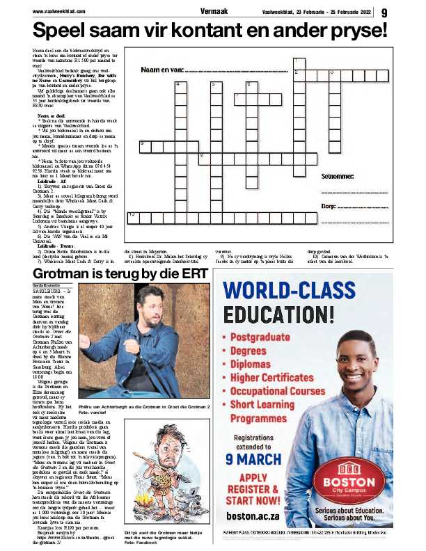 Vaalweekblad 23 Februarie – 25 Februarie 2022 page 7