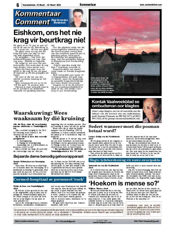 Vaalweekblad, 23 Maart – 25 Maart 2022 page 6