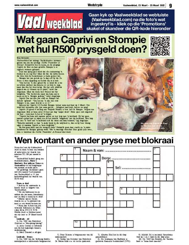Vaalweekblad, 23 Maart – 25 Maart 2022 page 9